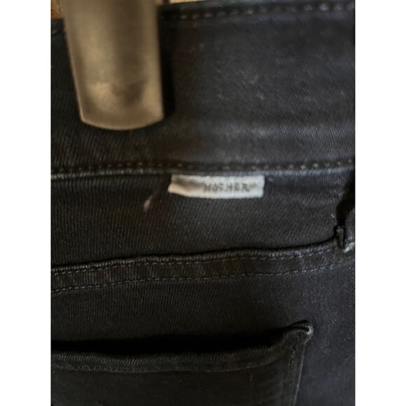 MOTHER The Stunner Zip Two Step Fray Women's Black Denim Jeans Sz 27 - Picture 4 of 11